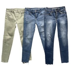 American Eagle Outfitters Olive and Denim Jeggings Trio